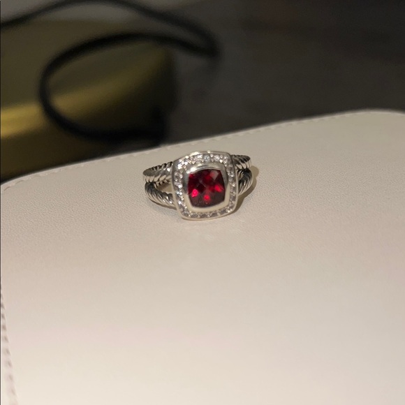 COPY - David Yurman Petite Albion ® Ring Sterling Silver w/ Garnet + Diamonds - Picture 2 of 14